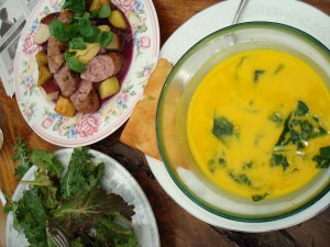 Lunch at Gathering Together Farm before it closes for winter.