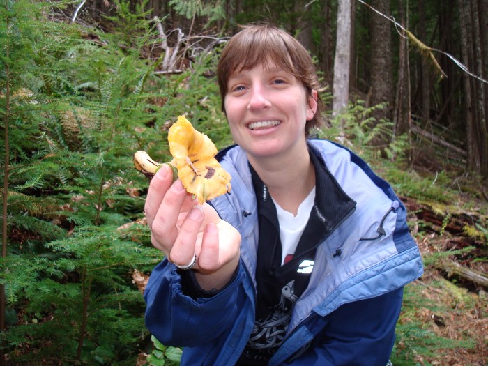 One of the three yellow chanterelles I found on our hike today up Mary's Peak just outside of Corvallis. 