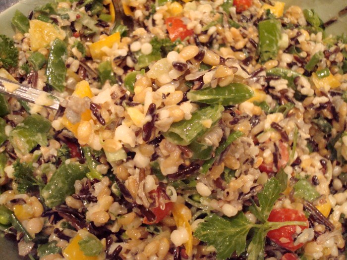 Three Grain Salad Primavera with Lemon Vinaigrette