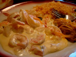 Skip the camarones de crema