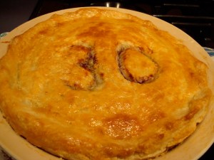 Fresh from the oven. Notice the egg wash is key for a glaze.