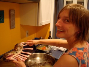 Getting intimate with the rack.