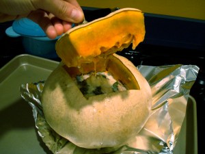 In-the-pumpkin soup.